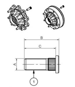 Шпилька M12X1.50 9RC12-16 (Комплект запасных частей -  16 шпилек )