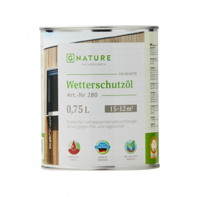 Натуральная лессирующая краска GNature 280-0.75  Wetterschutzöl (полуглянец)