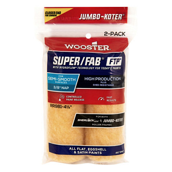 Мини-валик малярный с закрытым краем SUPER/FAB® FTP JUMBO-KOTER (набор 2 шт.) 