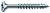 Шуруп (саморез) 5.0х100 (оцинк, потайная головка, неполная резьба, шлиц PZ, наконечник 4CUT, бита Z2, Wirox A9J) 200 штук