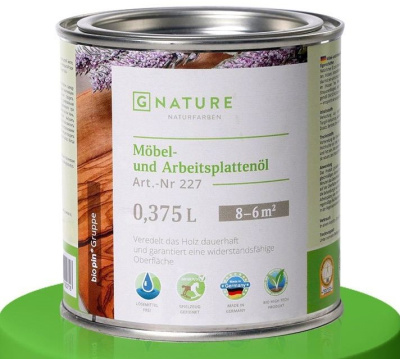 Масло для мебели и столешниц GNature 227-0.375 Möbel und Arbeitsplattenöl