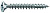 Шуруп (саморез) 6.0х40 (оцинк., потайная головка, полная резьба, шлиц PZ, наконечник 4CUT, бита Z2, Wirox A9J) 500 штук