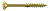 Шуруп (саморез) 8.0х380 (оцинк. желтая пассивация, потайная головка, непол. резьба., шлиц T-STAR plus, наконечник 4CUT, бита Т40) 50 штук