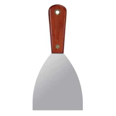 Шпатель из нержавеющей стали Warner 10740 с ручкой из  красного дерева - 4″ (10.16 см)