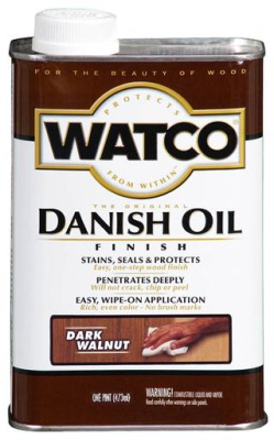 Датское оригинальное тонирующее масло Watco Danish Oil, цвет Тёмный орех (0,472л)