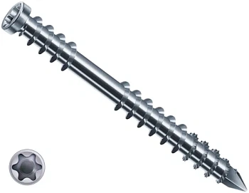 Шуруп (саморез) 4,5х60  (оцинкованные с покрытием WIROX, малая цилиндрическая головка, фиксирующая резьба.T-STAR plus, бита T25 ,4CUT) 500 штук